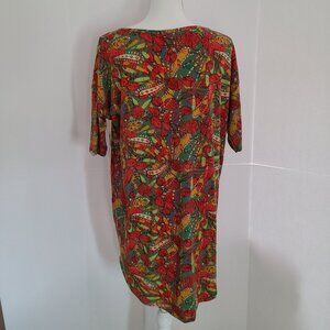 LULAROE -IRMA-FLOWY-SCOOP NECK -HIGH/LOW TUNIC FLOWER MOTIF SZIE XS